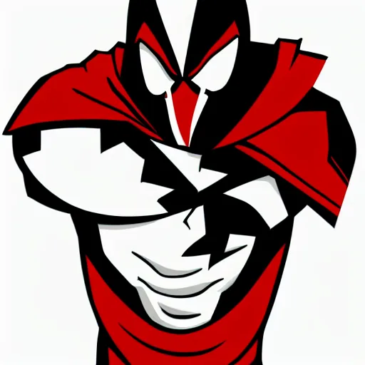 Image similar to Spawn by Todd-MacFarlene, SVG, Vector sticker, flat colors, full-body, uncropped, white-space-surrounding-subject