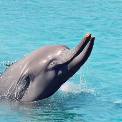 Image similar to half dolphin half elephant