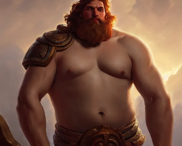 Image similar to andrew the giant depicted as a greek god, deep focus, d & d, fantasy, intricate, elegant, highly detailed, digital painting, artstation, concept art, matte, sharp focus, illustration, hearthstone, art by artgerm and greg rutkowski and alphonse mucha