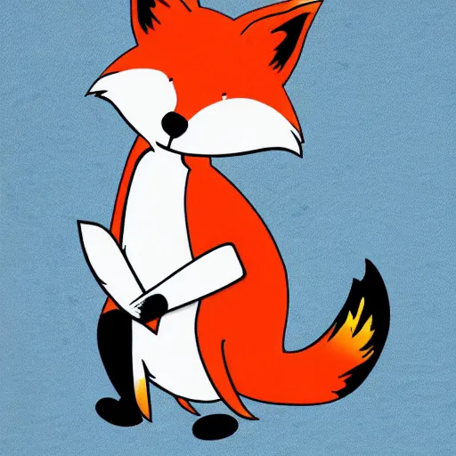 Image similar to A fox wearing a t-shirt and jeans.