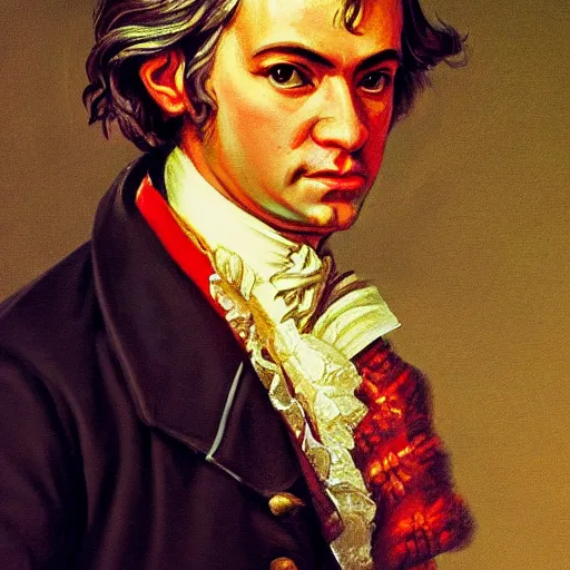 Prompt: portrait Mozart Beethoven Bach Vivaldi Handel, dynamic lighting, cinematic, establishing shot, extremely high detail, photo realistic, cinematic lighting, oil painting, intricate line drawings, 8k resolution