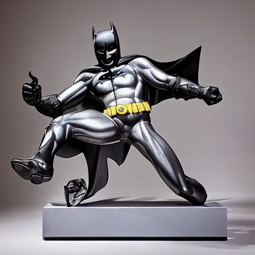 Image similar to an sculpture by Jeff Koons about Batman