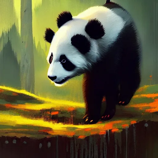 Prompt: a panda, by anato finnstark, by alena aenami, by john harris, by ross tran, by wlop, by andreas rocha