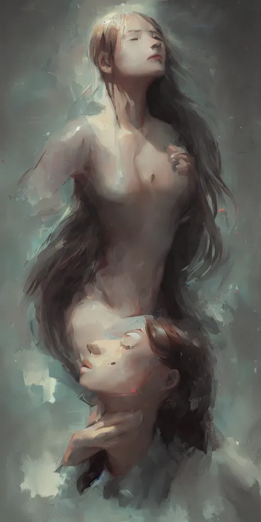 Prompt: oh, when i'm like this, you're the one i trust by wlop