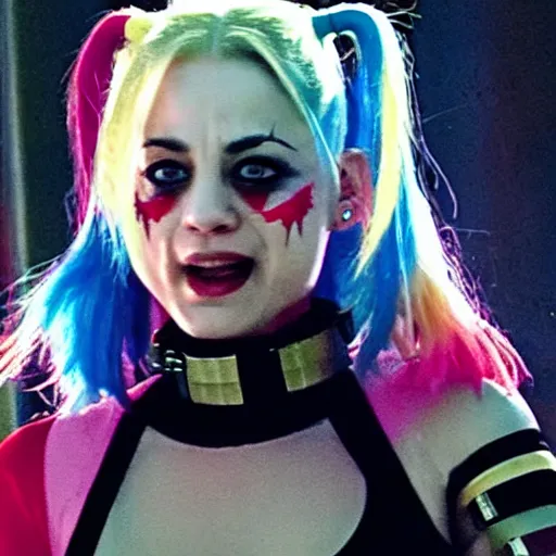 Image similar to A still of Kaley Cuoco as Harley Quinn in The Suicide Squad (2021)