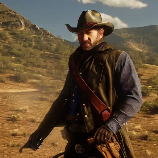 Tom Hardy as Arthur Morgan, Red Dead Redemption 2, Stable Diffusion