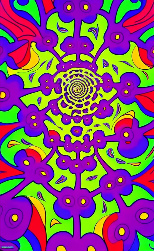 Image similar to fantastic flowers trippy, psychedelic, wide angle shot, white background, vector art, illustration by frank frazetta