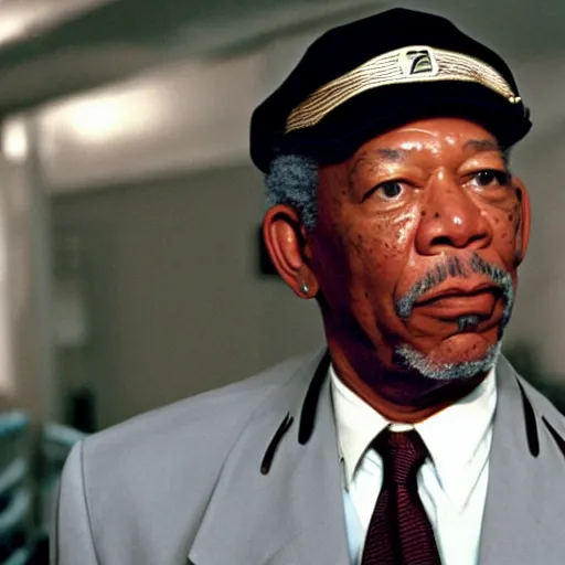 Prompt: morgan freeman in catch me if you can ( 2 0 0 2 )