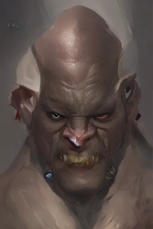 Image similar to an portrait of an orc, by WLOP, trending on ArtStation