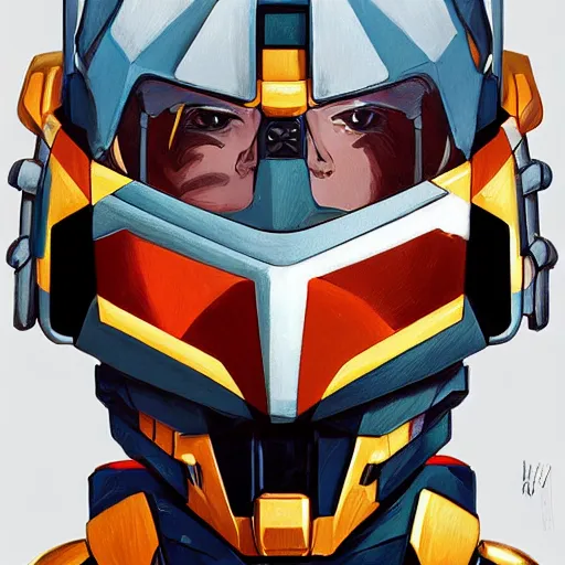 Prompt: a portrait of a stunning beautiful predator gundam pilot, with an intricate, detailed, urban inspired hiphop afro futuristic helmet, vector behance hd jesper ejsing, rhads, makoto shinkai, lois van baarle, ilya kuvshinov, rossdraws, hd, 3 2 k, ilya kuvshinov, gustav klimt