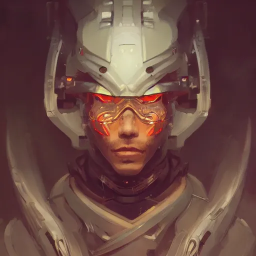 Image similar to portrait of a cybernetic samurai, cyberpunk concept art by pete mohrbacher and artgerm and wlop and greg rutkowski and deathburger, digital art, highly detailed, intricate, sci-fi, sharp focus, Trending on Artstation HQ, deviantart, unreal engine 5, 4K UHD image