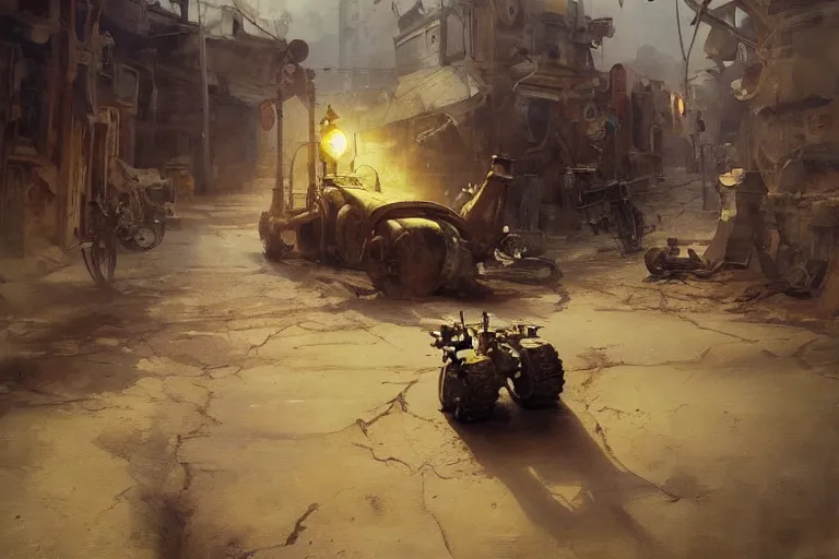 Prompt: oil painting of old rugged mechanical robot lizard in dusty wild west street, art by anders zorn, wonderful masterpiece by greg rutkowski, beautiful cinematic light, american romanticism by greg manchess, jessica rossier