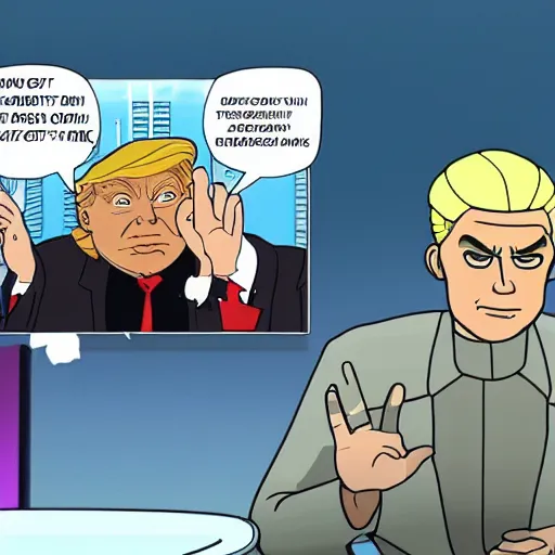 Prompt: trump sealab 2121, adult swim