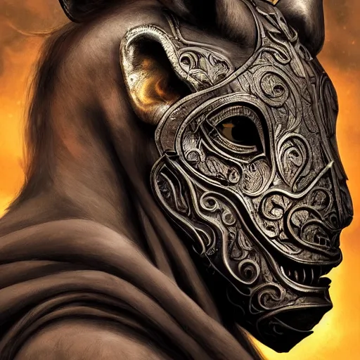 Prompt: Very very very very highly detailed epic photo of face with rhinoceros venetian mask, intricate, dystopian, sci-fi, extremely detailed, digital painting, artstation, concept art, smooth, sharp focus, illustration, intimidating lighting, incredible art by Artgerm