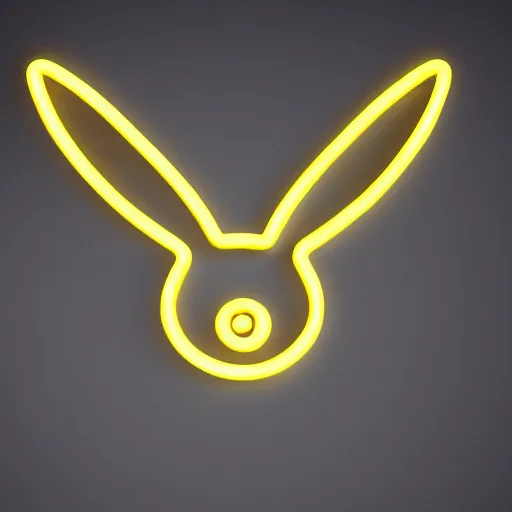 Prompt: rabbit logo with neon letters, cg render, good lighting, super realistic, 8k