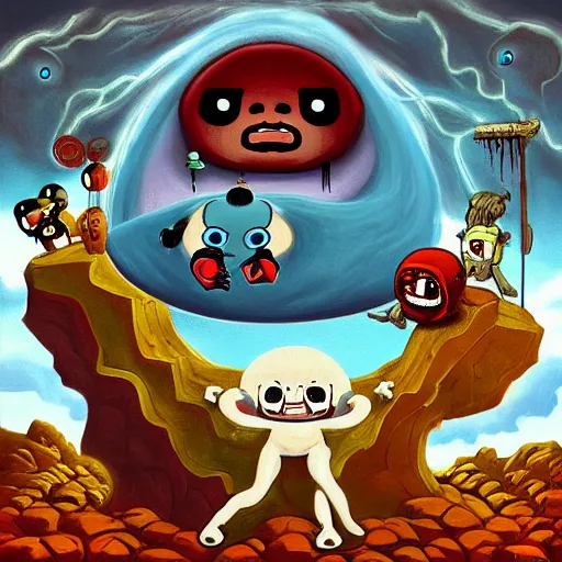 Image similar to the binding of isaac, surrealism