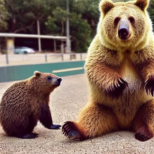 Image similar to “A Bear mixed with a quokka”