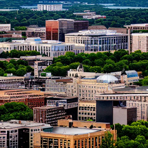 Image similar to madison wisconsin from helicopter eos 5 ds r, iso 1 0 0, f / 8, 1 / 1 2 5, 8 4 mm, postprocessed, bokeh )