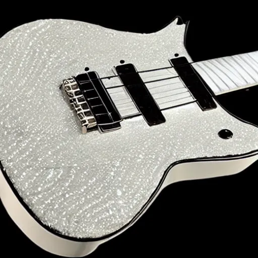 Image similar to an electric guitar made entirely out of diamonds