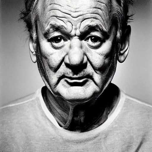 Image similar to bill murray portrait photograph by chuck close