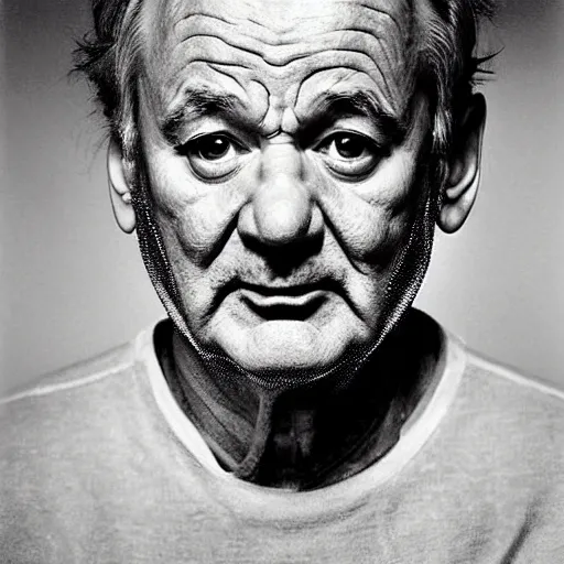 Prompt: bill murray portrait photograph by chuck close