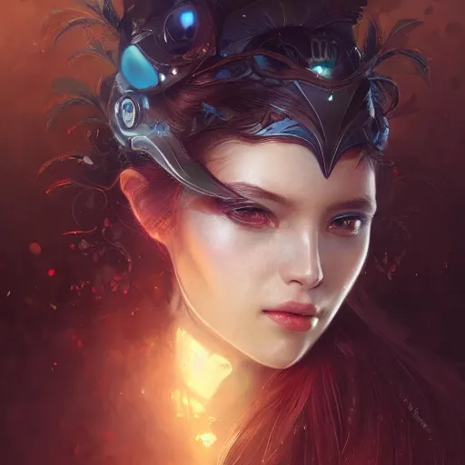 Image similar to a beautiful girl wearing a cyberkinetic mask, digital art, 8 k resolution, highly detailed, artstation, pretty face, very beautiful face, very detailed eyes, by rossdraws, tom bagshaw, greg rutkowski, ferdinand knab