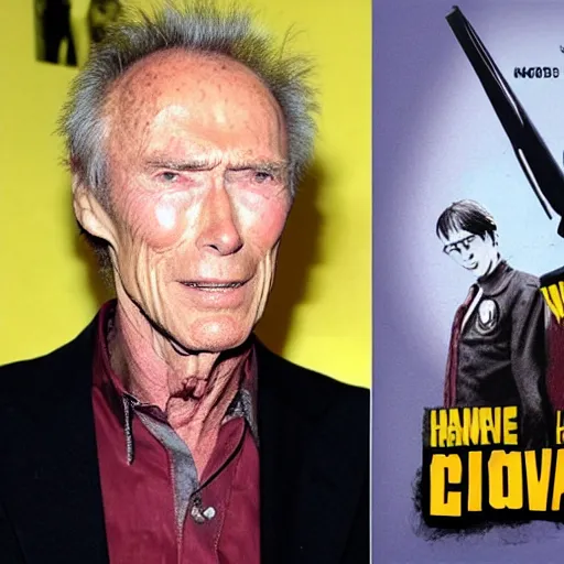 Prompt: Clint Eastwood as Harry Potter