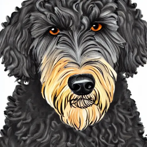 Image similar to black goldendoodle dog, high detail