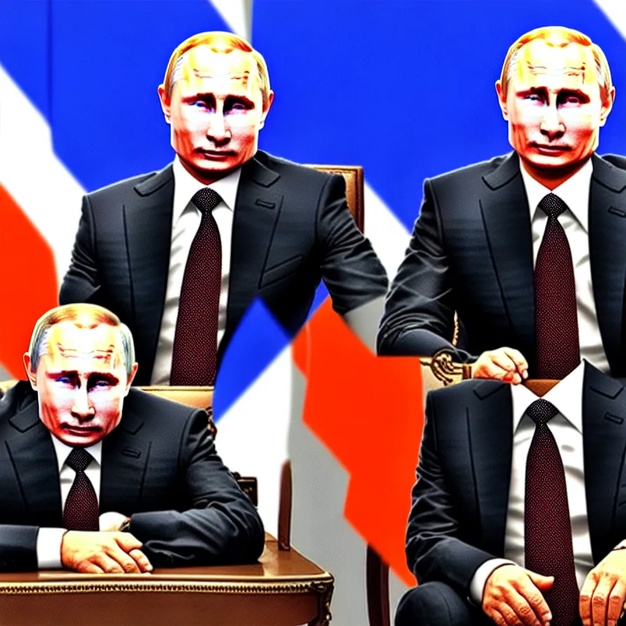 Image similar to putin took over the world