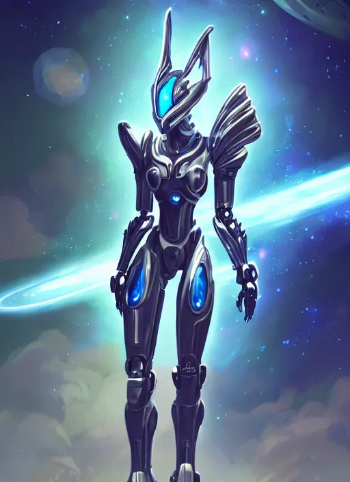 Prompt: cinematic shot, cosmic sized perfectly proportioned stunning beautiful anthropomorphic robot mecha female dragon, space background, larger than planets, posing elegantly, with galaxy in hands, sleek silver armor, epic proportions, epic size, epic scale, ultra detailed digital art, furry art, macro art, dragon art, giantess art, warframe fanart, furaffinity, deviantart