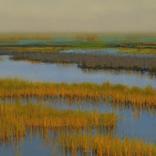 Image similar to marshes near charleston, impressionism