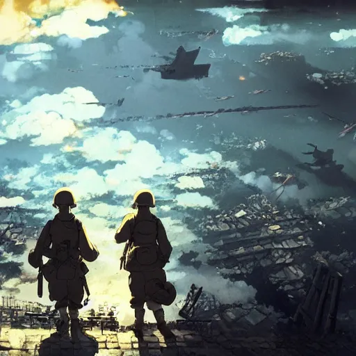 Image similar to WWII by Makoto Shinkai