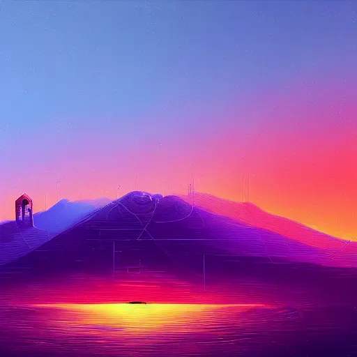 Prompt: landscape, by alena aenami and beeple and salvador dali