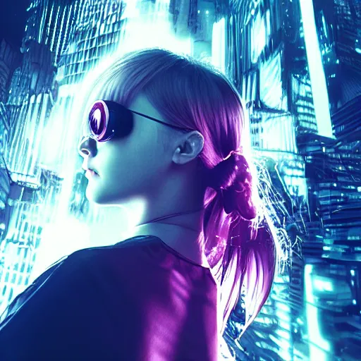 Prompt: a girl like (yoona, Elle Fanning), punching in a bag, background cyberpunk city, kpop, fullshot, photo, volumetric lighting, epic composition, intricate details, dark neon punk, by KDA