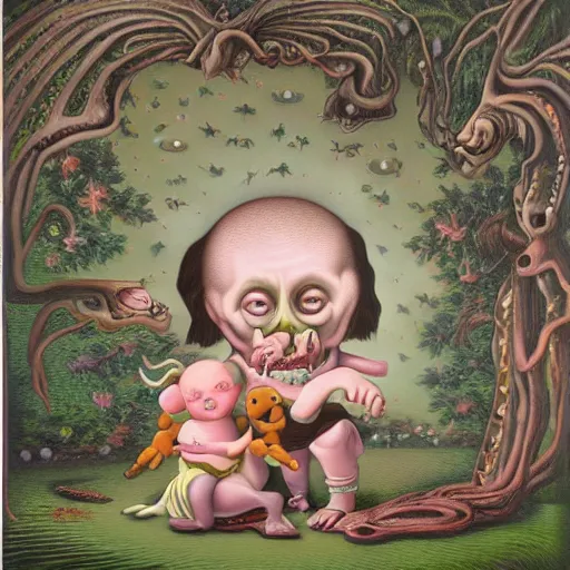 Image similar to out of context painting by Mark Ryden and Todd Schorr highly detailed