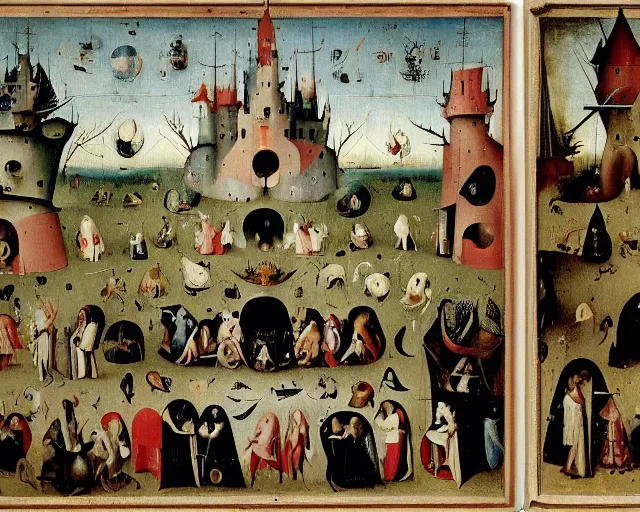 Image similar to hieronymus bosch concept of diversity equity and inclusion