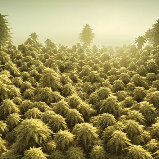 Image similar to room full of weed, landscape, highly detailed, sharp focus, octane render, illustration, 8k