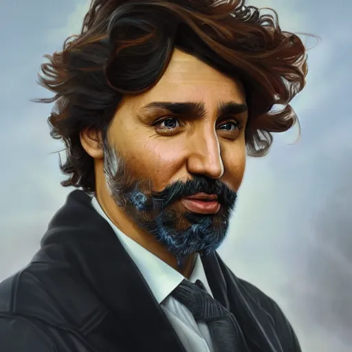 Image similar to portrait justin trudeau hybrid jagmeet singh mix, sci - fi and fantasy, intricate highly detailed digital painting, artstation, concept art, smooth and sharp focus, illustration, art by tan zi and ayanamikodon and alphonse mucha and wlop