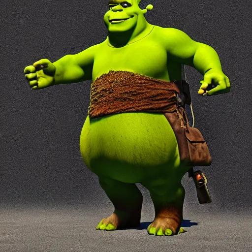 Image similar to shrek as a gun skin, masterpiece, highly detailed, high quality, 4 k, anatomically correct, hyperrealistic, concept art, octane render, unreal engine 5, trending on artstation, trending on deviantart, matte, historical painting, fantasy style, path traced, high coherence, soft lighting, digital painting, mythical