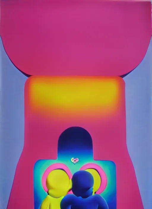 Image similar to finding love by shusei nagaoka, kaws, david rudnick, airbrush on canvas, pastell colours, cell shaded, 8 k