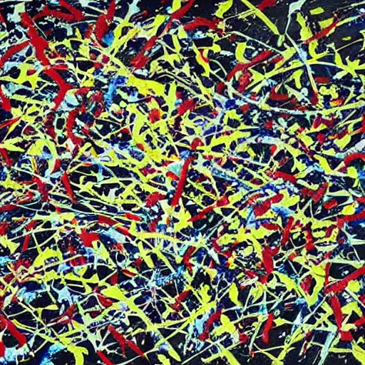 Image similar to jackson pollock painting, where is wally