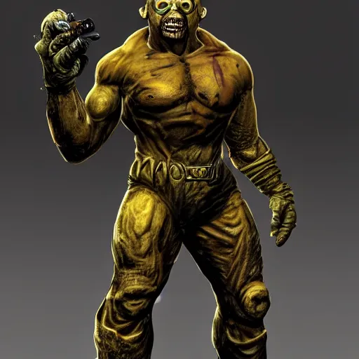 Image similar to super mutant from fallout, hyper realistic, highly detailed, high quality, high resolution