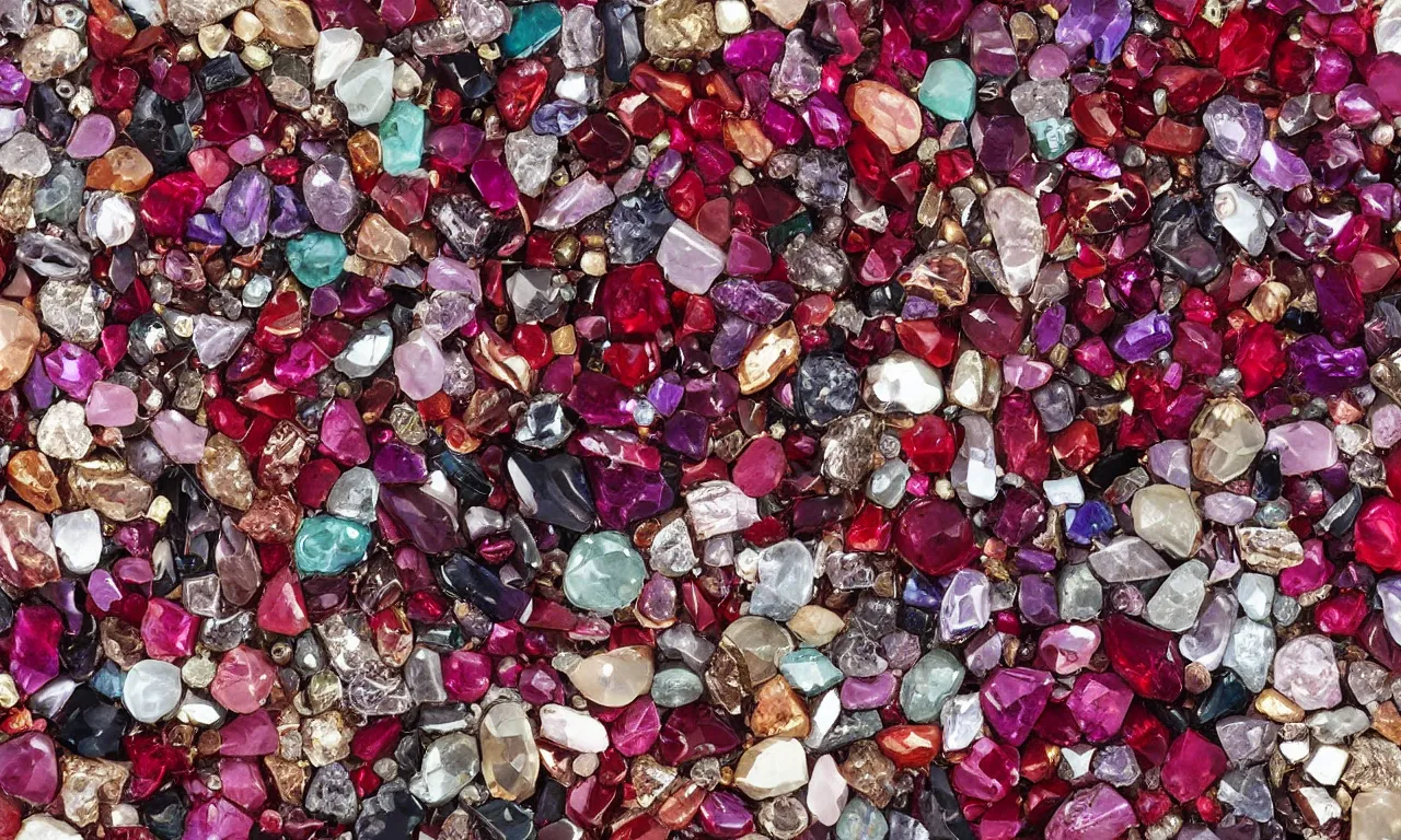 Image similar to extreme ruby gemstone maximalism