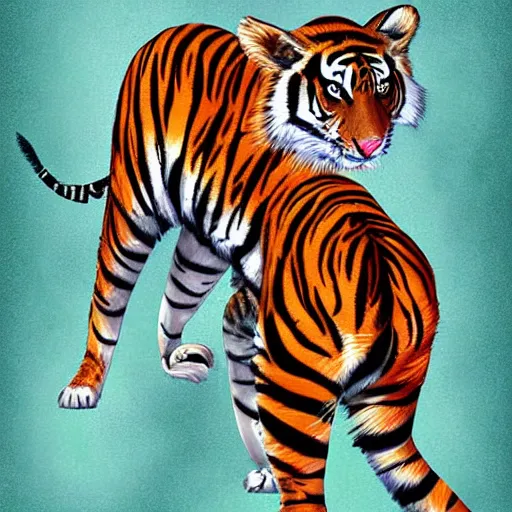 Image similar to a tigress goddess digital art by Nozomi Nakayama