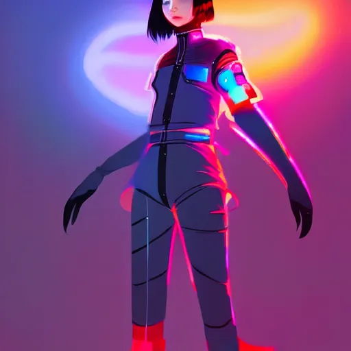 Image similar to a beautiful! bjork model, wearing futuristic cyber leather with articulate! glowing colored led lights, jrpg aztec street fashion, gapmoe yandere grimdark, trending on pixiv fanbox, painted by greg rutkowski makoto shinkai takashi takeuchi studio ghibli, akihiko yoshida