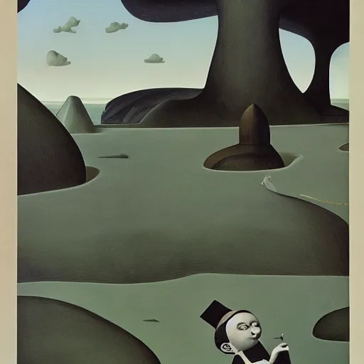 Image similar to A Surreal Landscape by Charles Addams