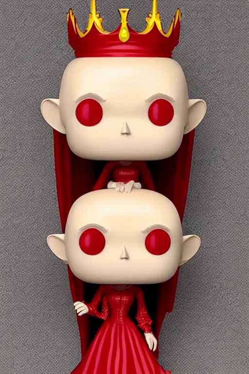 Prompt: nosferatu princess, blonde hair, wearing a red dress, highly detailed, funko pop