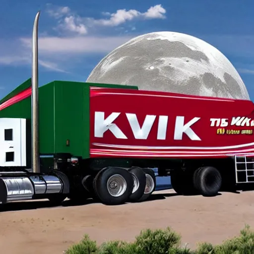 Image similar to kwik trip semi truck on the moon