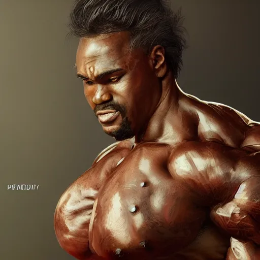 Image similar to bodybuilder panada, au naturel, hyper detailed, digital art, trending in artstation, cinematic lighting, studio quality, smooth render, unreal engine 5 rendered, octane rendered, art style by klimt and nixeu and ian sprigger and wlop and krenz cushart