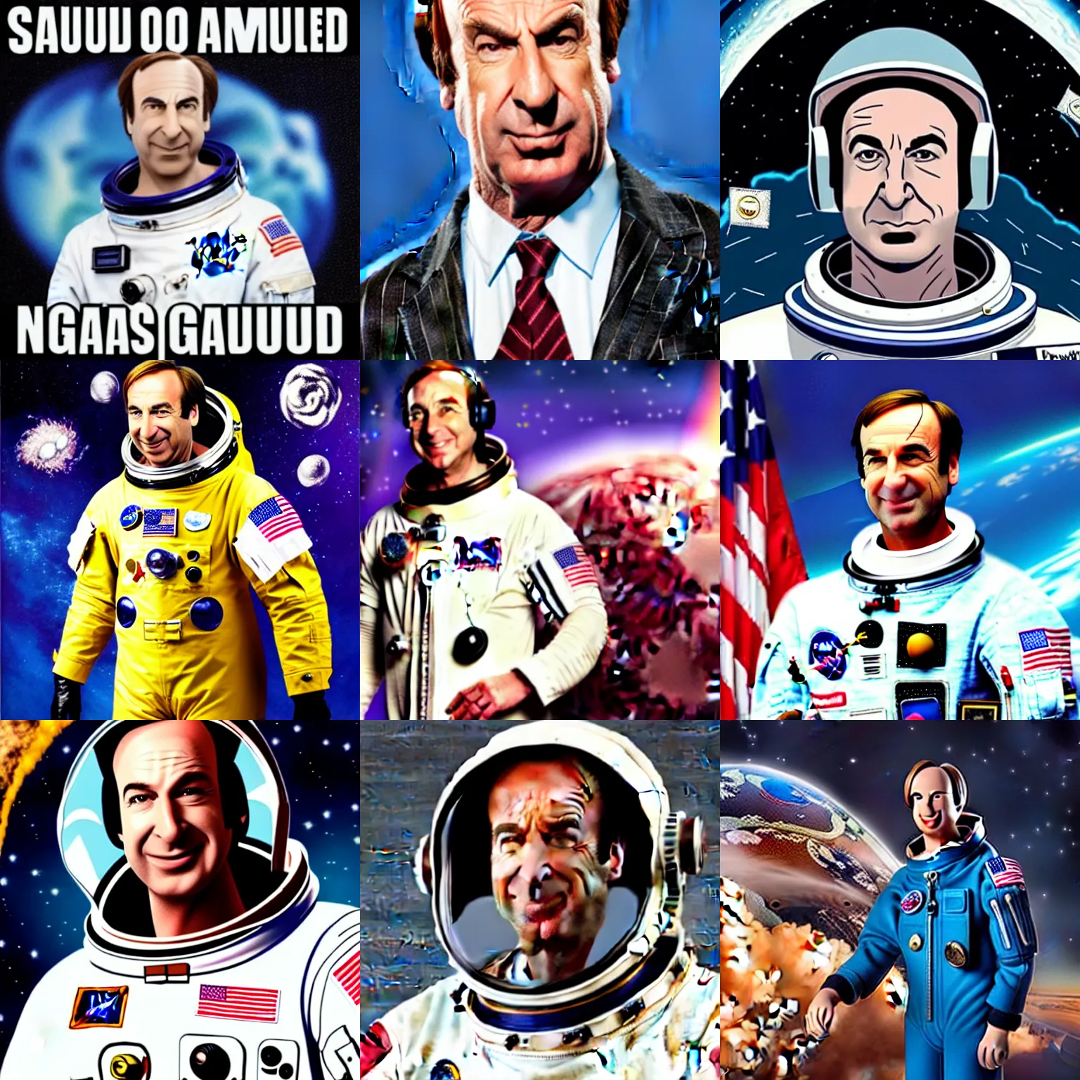 Prompt: saul goodman as an astronaut, photo